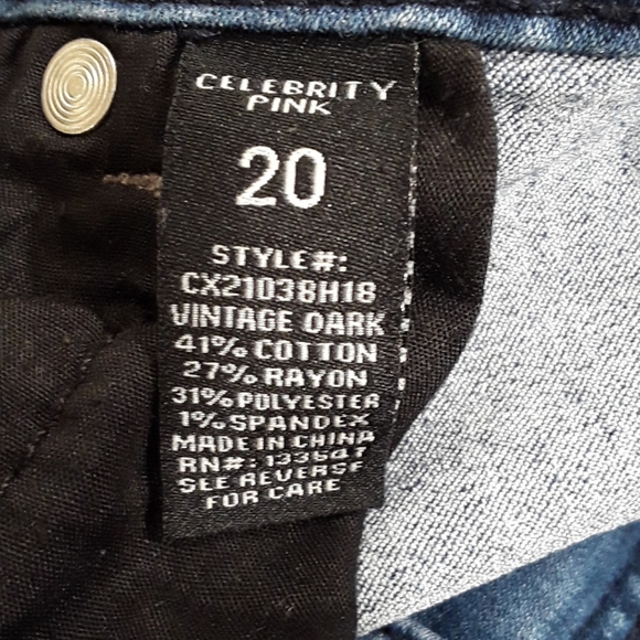 Celebrity Pink High-Rise Ankle Skinny Jeans. Women's Plus Size: W20x29L. - Picture 7 of 9